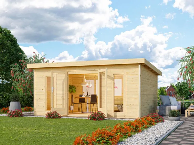 Karibu Gartenhaus Radeburg 4 natur 38 mm