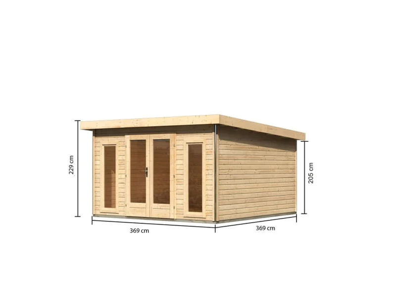 Karibu Gartenhaus Radeburg 3 natur 38 mm