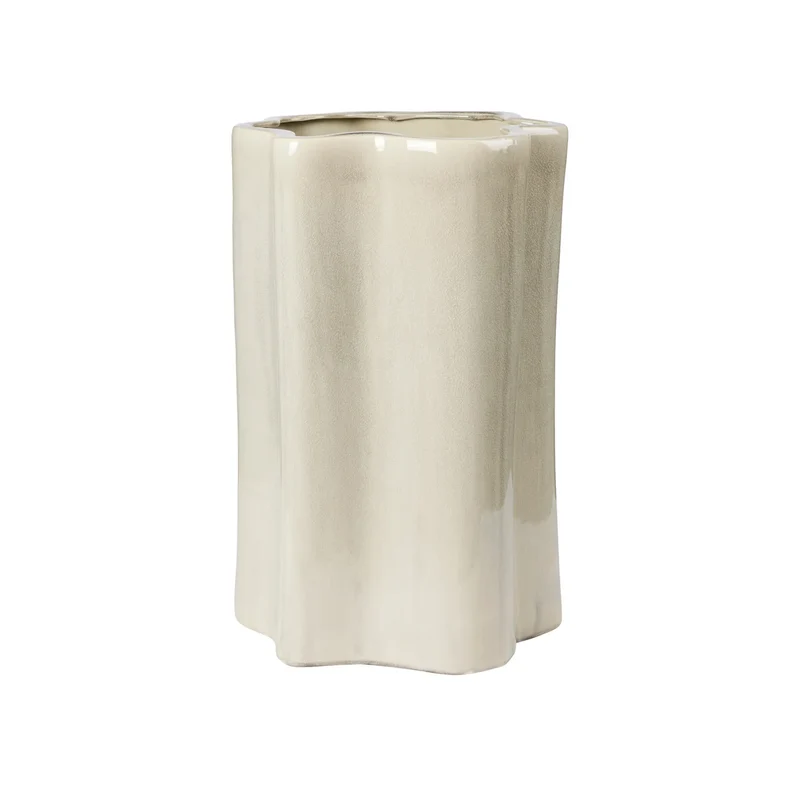 B-Ware Broste Copenhagen Sonja Übertopf Pflanzgefäß Blumentopf Keramik H 55 cm grau