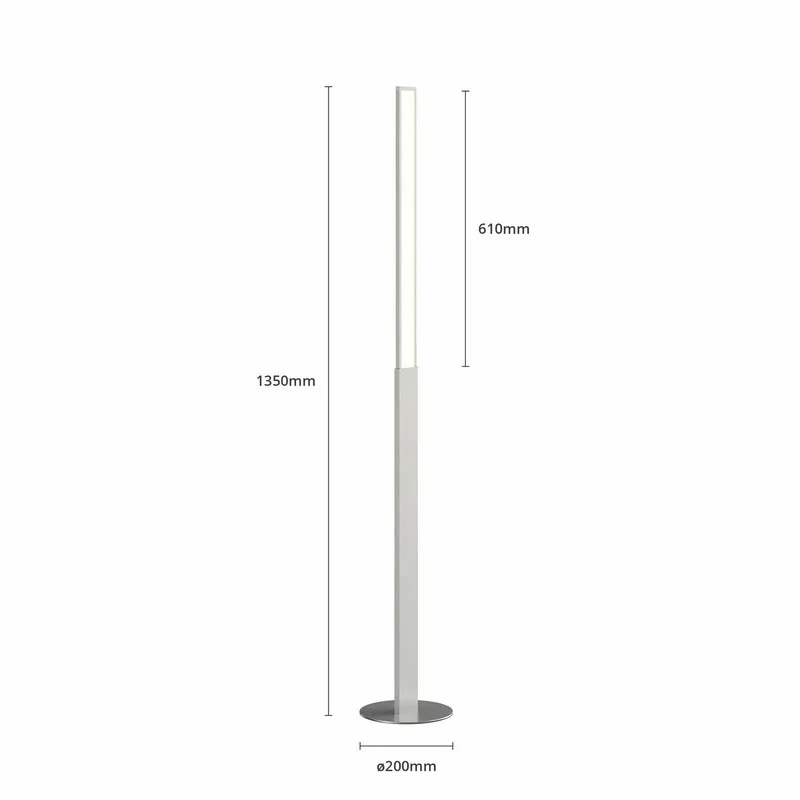 B-Ware Stehleuchte Bodenlampe Lindby Smart LED App CCT Aluminium Metall Weiß Nickel