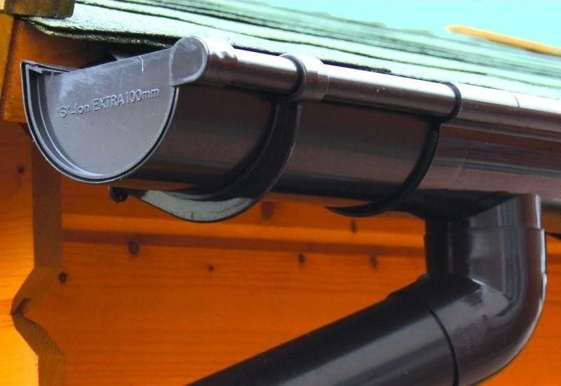 Dachrinnen Set RG 100 Ergänzungsset Anbau braun