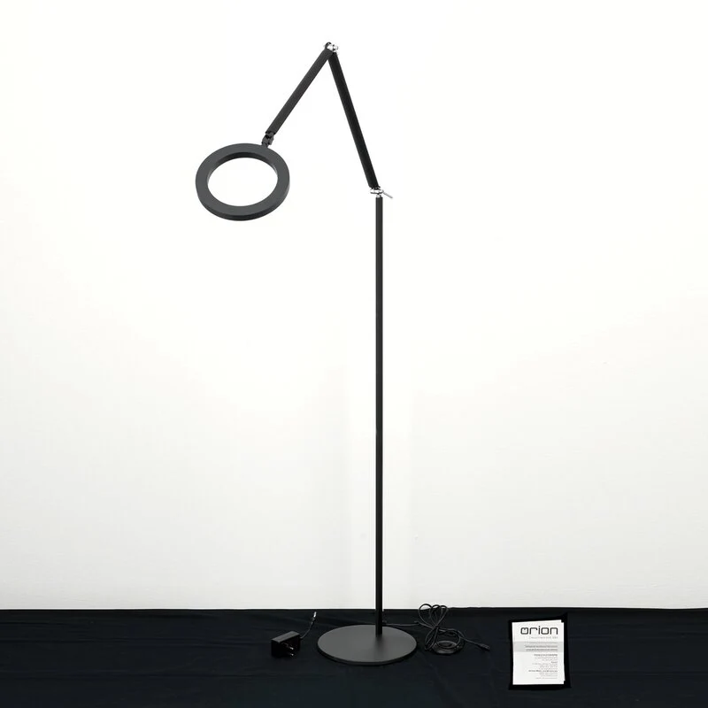 B-Ware Ringo Stehlampe Bodenlampe LED schwarz Metall dimmbar verstellbar Lampenschal504