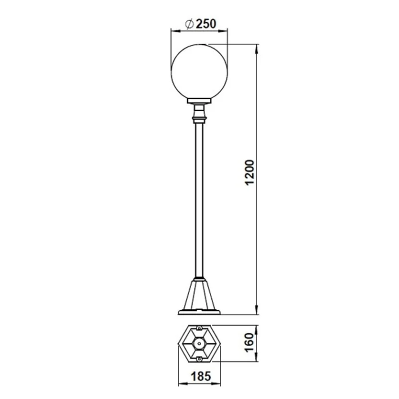 B-Ware Albert Leuchten Wegeleuchte Gartenlampe schwarz Blasenglas Aluminium Lampe Spot