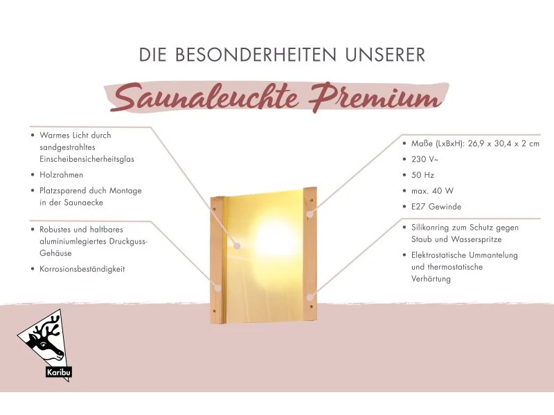 Karibu Saunaleuchte Premium