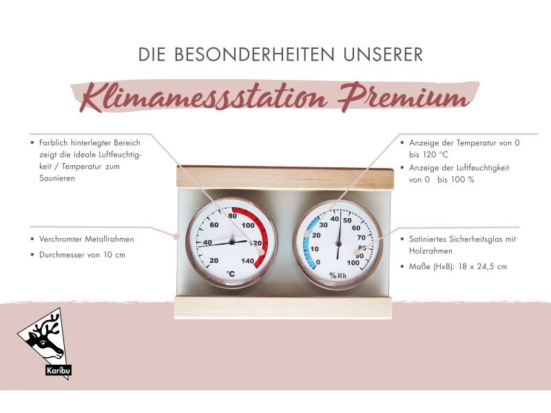 Karibu Sauna Klimamessstation Premium