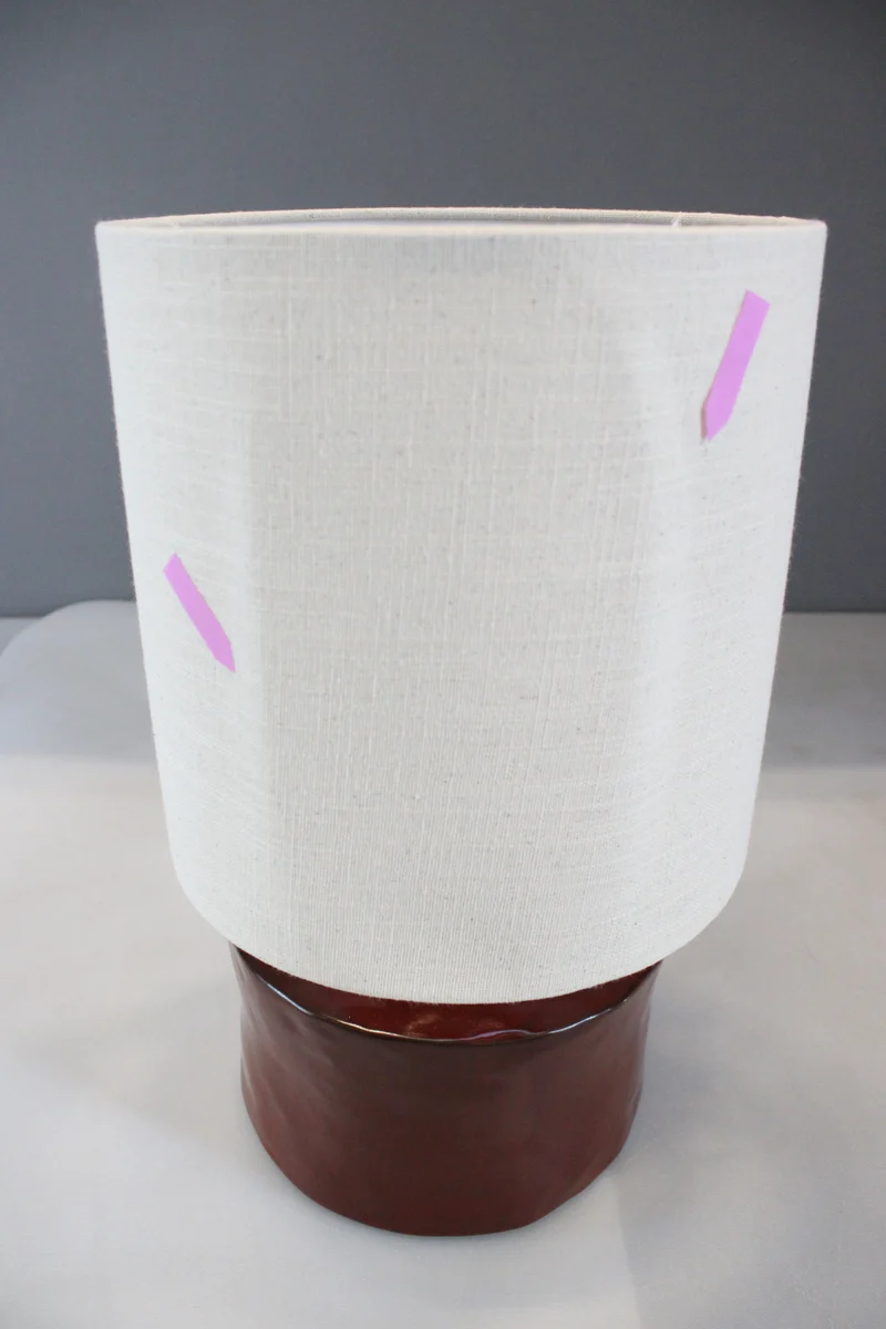 B-Ware Serax Tischleuchte Lampe Leuchte Catherine rot beige Baumwolle SIEHE TEXT/FOTO