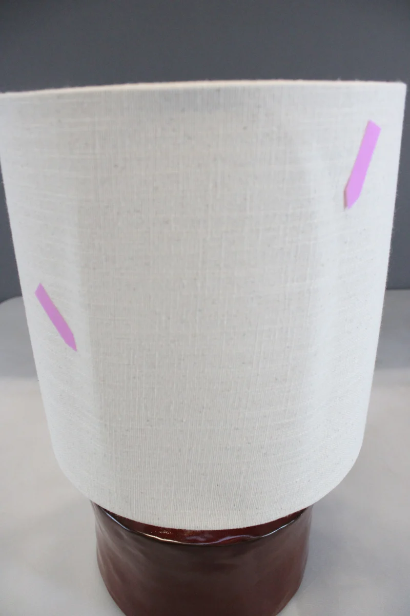 B-Ware Serax Tischleuchte Lampe Leuchte Catherine rot beige Baumwolle SIEHE TEXT/FOTO