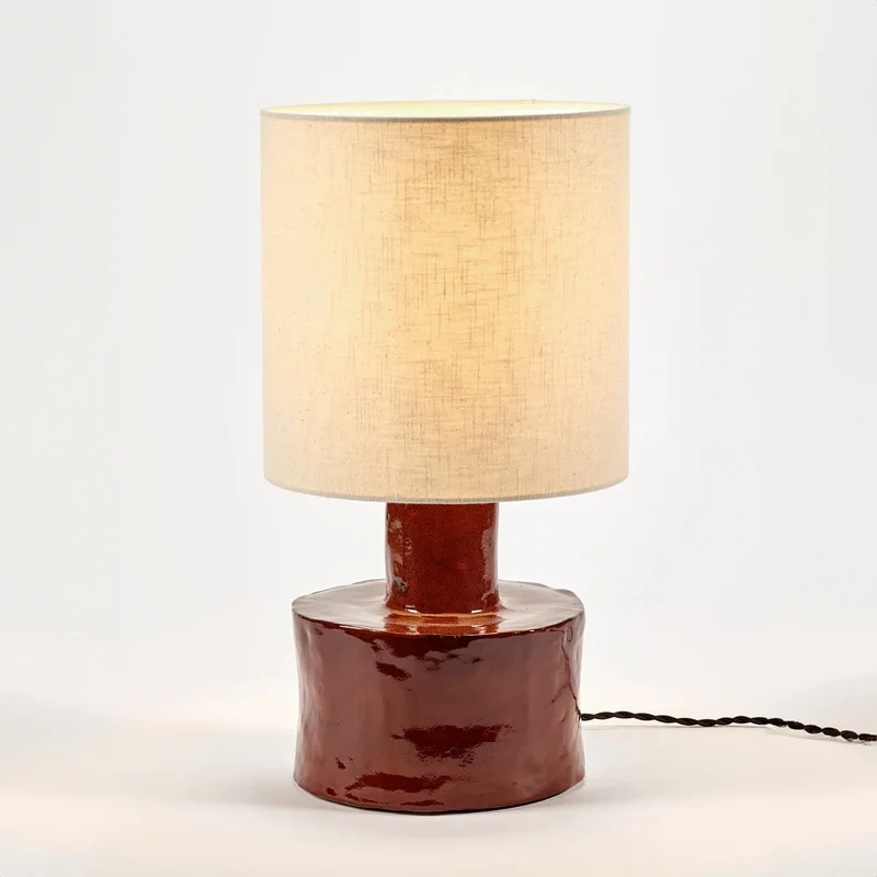 B-Ware Serax Tischleuchte Lampe Leuchte Catherine rot beige Baumwolle SIEHE TEXT/FOTO