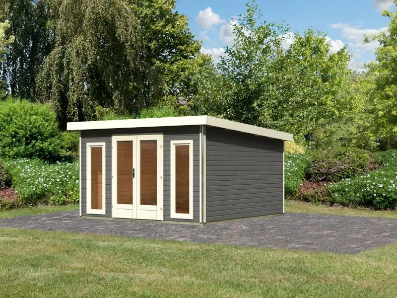 Karibu Gartenhaus Radeburg 3 terragrau 38 mm