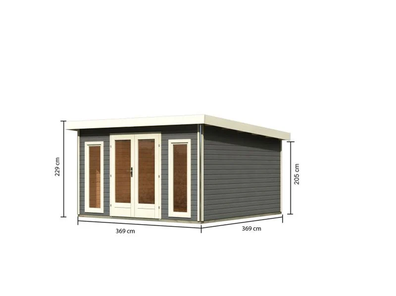 Karibu Gartenhaus Radeburg 3 terragrau 38 mm