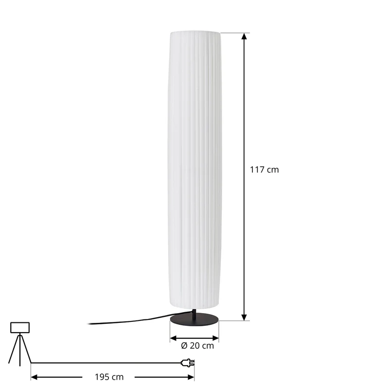 B-Ware Lindby Stehleuchte Virelle LED Lampe Leuchte Textil weiß 117cm E27 2-flammig