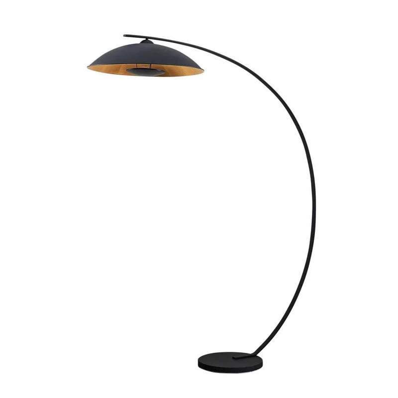 B-Ware Lindby Bogenstehlampe Stehleuchte Emilienne schwarz goldfarben Wohnzimmer Lampe
