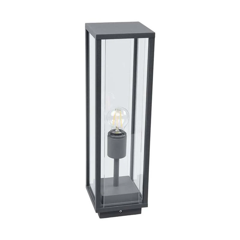 B-Ware Lucande Gläserne Sockellampe Lampe Leuchte Wegleuchte Garten Annalea, grafitg524