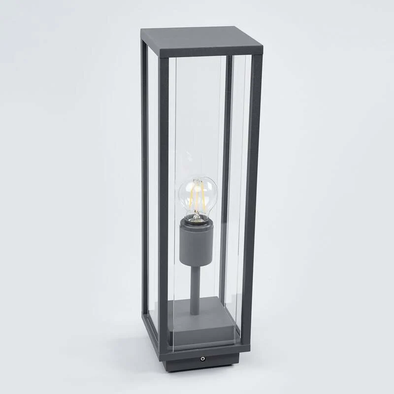 B-Ware Lucande Gläserne Sockellampe Lampe Leuchte Wegleuchte Garten Annalea, grafitg524