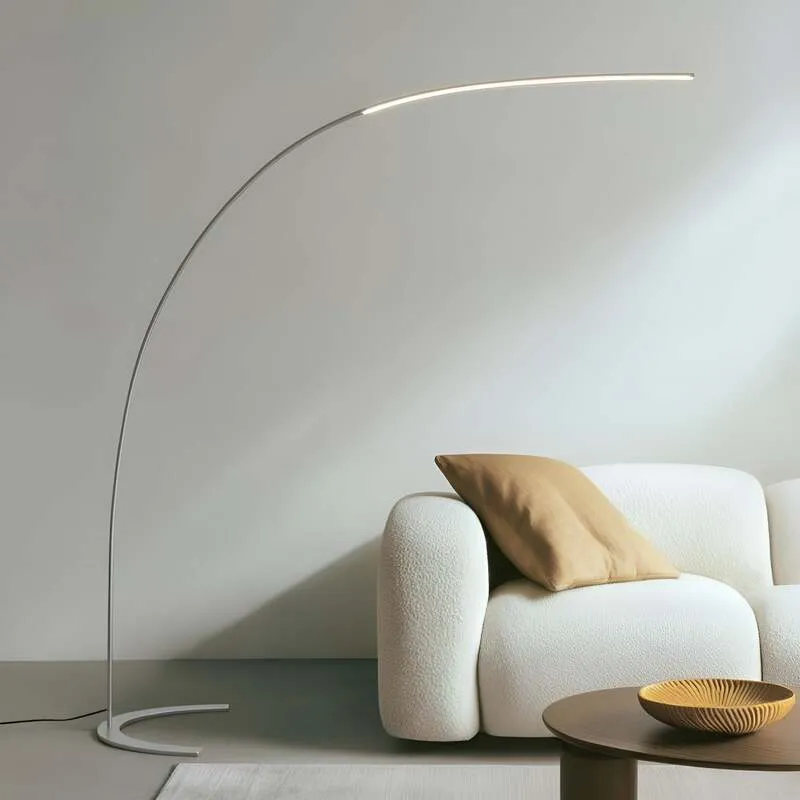 B-Ware Lindby Stehlampe Bogenlampe Danua LED silber Metall Leselampe Wohnzimmer