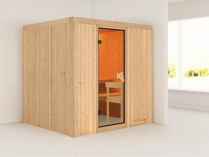 Daria - Karibu Sauna Plug & Play ohne Ofen - ohne Dachkranz -