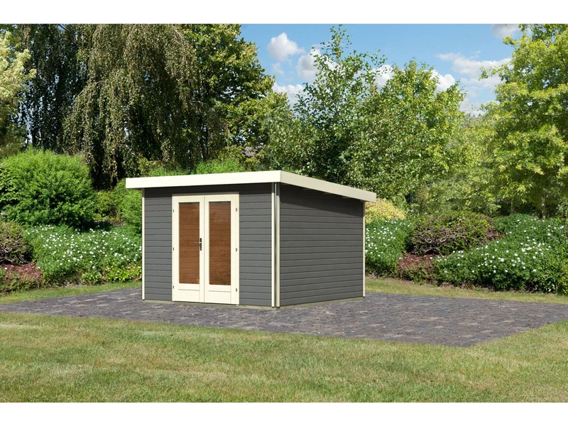 Karibu Gartenhaus Radeburg 1 terragrau 40 mm