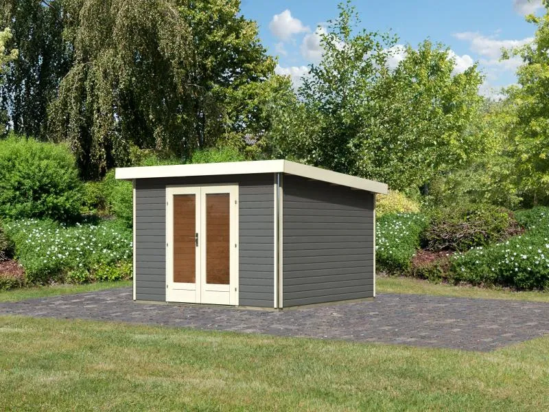 Karibu Gartenhaus Radeburg 1 terragrau 40 mm