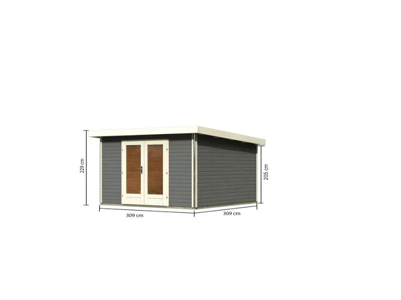 Karibu Gartenhaus Radeburg 1 terragrau 40 mm