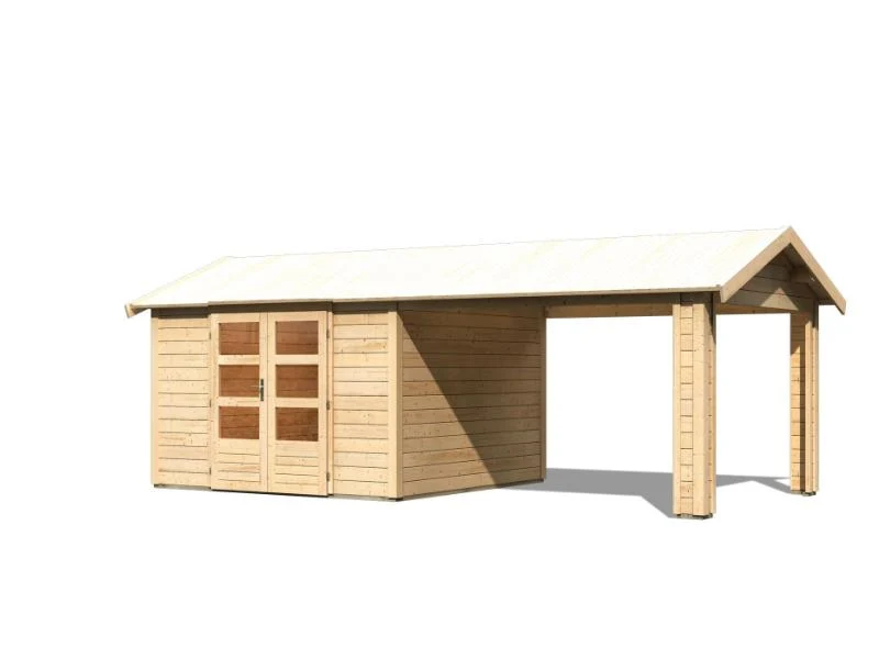 Karibu Gartenhaus Theres 7 natur- 1 Dachbausbauelement