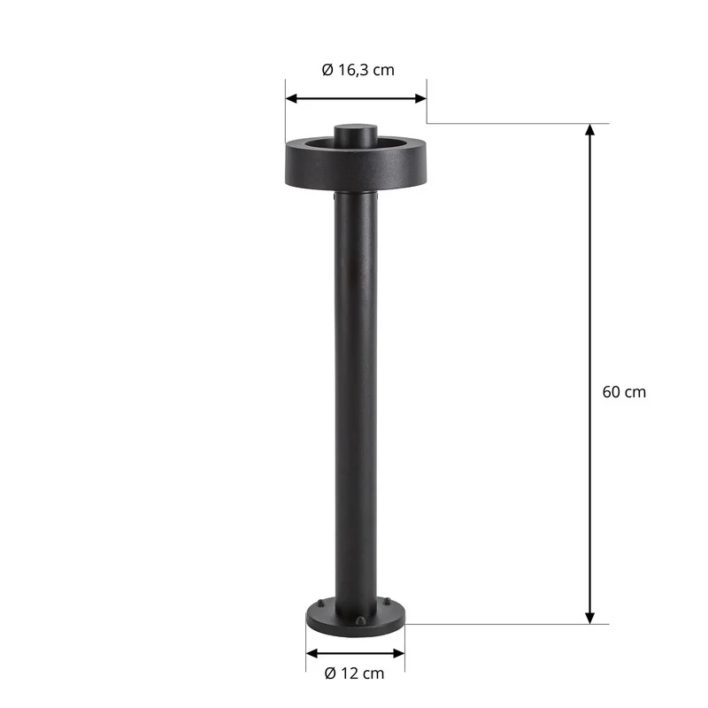 B-Ware Lucande LED Wegeleuchte Nirella Gartenleuchte Pollerleuchte schwarz 60cm CCT