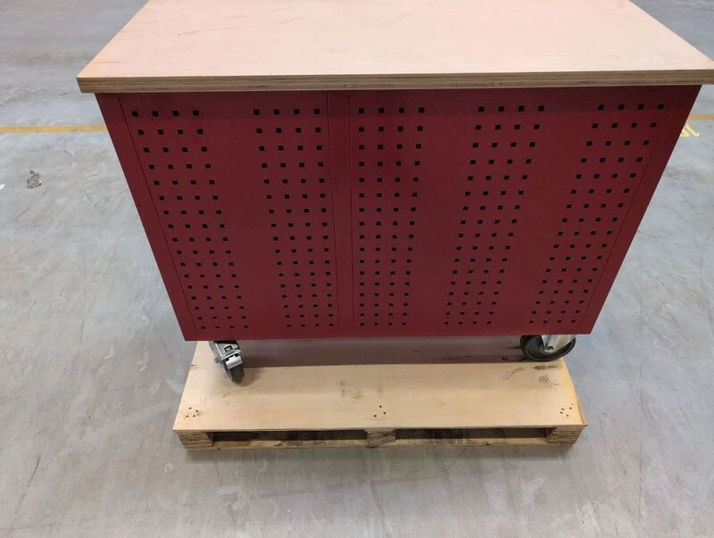 B-Ware STIER mobile Werkbank XXL mit 14 Schubladen, Werkzeugwagen, rot, 93x115x52cm