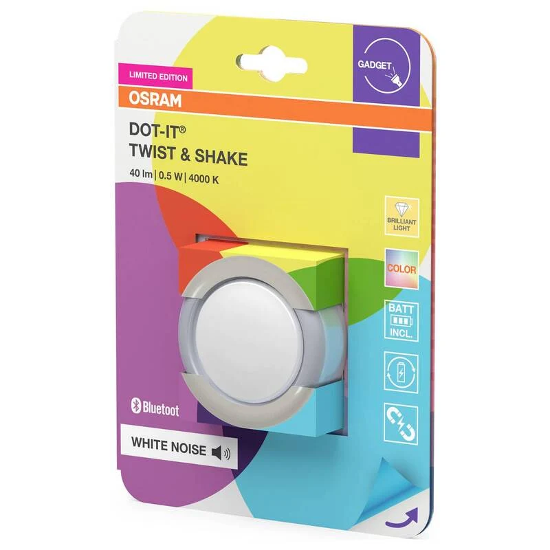 B-Ware OSRAM Mobile Kleinleuchte Dot-It Twist LED Lampe grau 3 Leuchtmittel 14h Akku