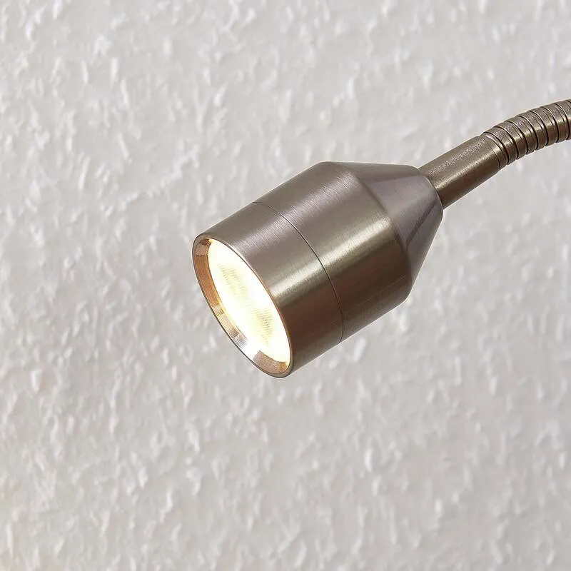 B-Ware Lindby LED-Klemmleuchte Djamila Tischleuchte Lampe höhenverstellbar nickel 39cm