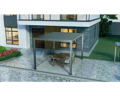 B-Ware Pergola Set 3x3 Mirador Classic Lamellendach Anthrazit freistehend 9 m²