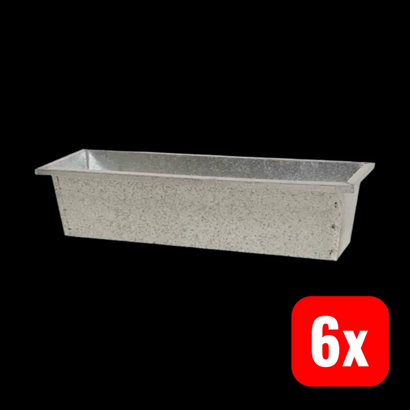 6x B-Ware Siena Garden Balkonkasten Blumenkasten Stahl Silber 50x18 cm Blumenkübel 6 STÜCK