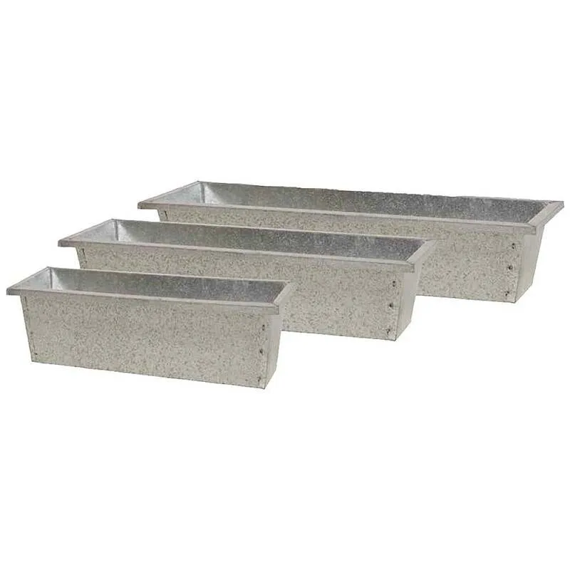 6x B-Ware Siena Garden Balkonkasten Blumenkasten Stahl Silber 50x18 cm Blumenkübel 6 STÜCK