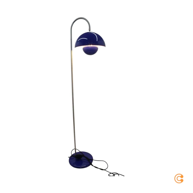 C-Ware &Tradition Stehleuchte Pilzlampe FlowerPot VP12 Kobaltblau Standlampe 1960er