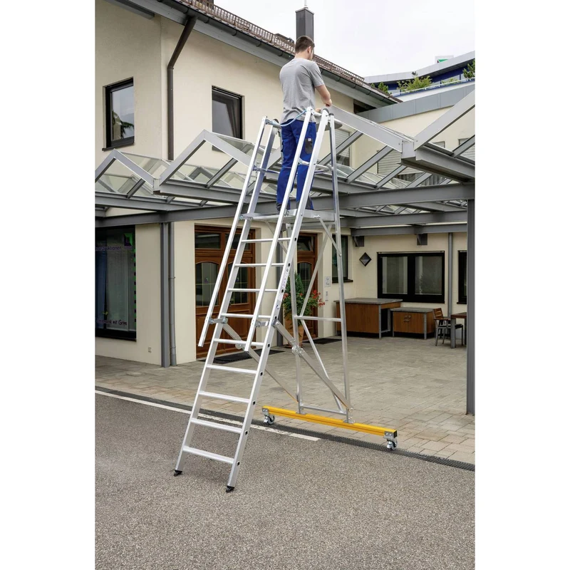 B-Ware Plattformleiter Podestleiter Günzburger Steigtechnik Aluminium SIEHE TEXT/FOTOS