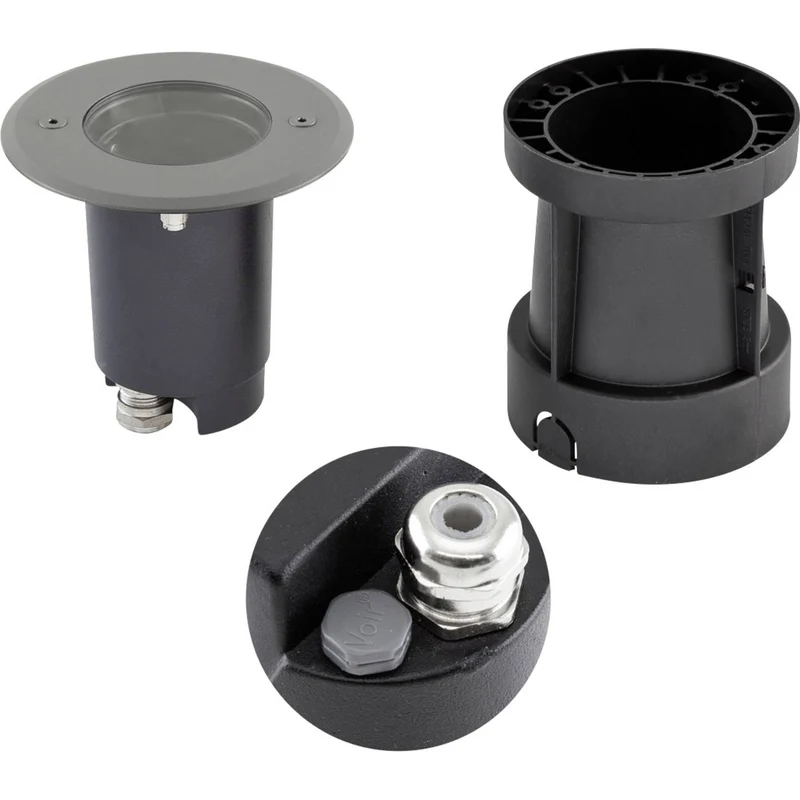 B-Ware EVN Bodeneinbauleuchte Bodeneinbaustrahler LED Aluminium Edelstahl Kunststoff