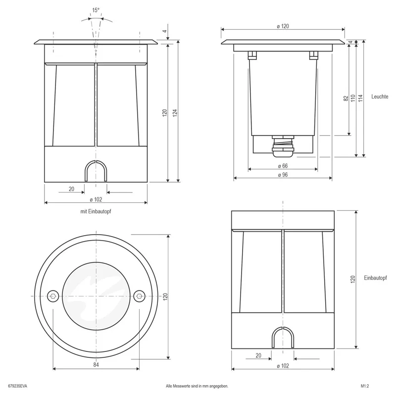 B-Ware EVN Bodeneinbauleuchte Bodeneinbaustrahler LED Aluminium Edelstahl Kunststoff