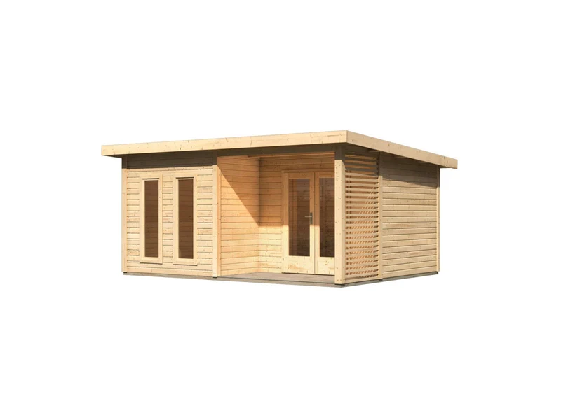Karibu Gartenhaus Radeburg 5 natur inkl. Terrasse