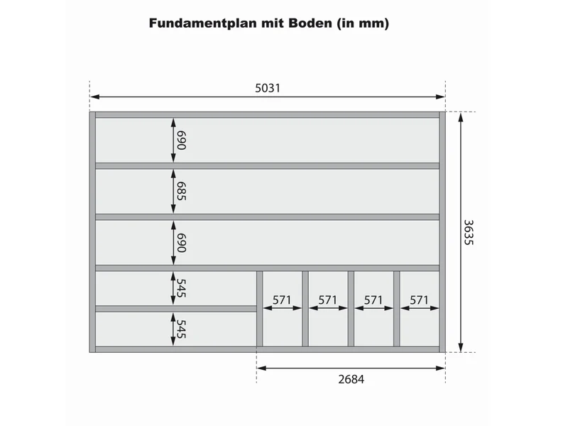 Karibu Gartenhaus Radeburg 5 natur inkl. Terrasse