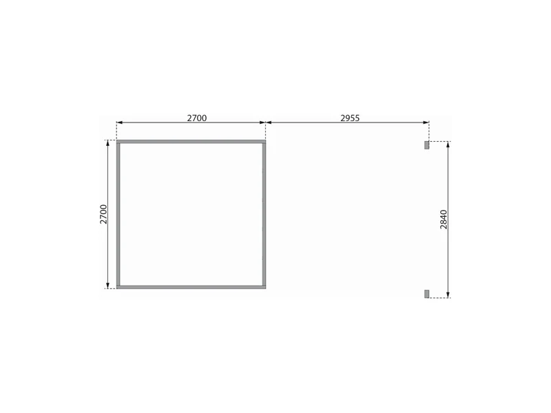 Karibu Gartenhaus Kastorf 6 - 28 mm terragrau mit Anbaudach 3,2 m