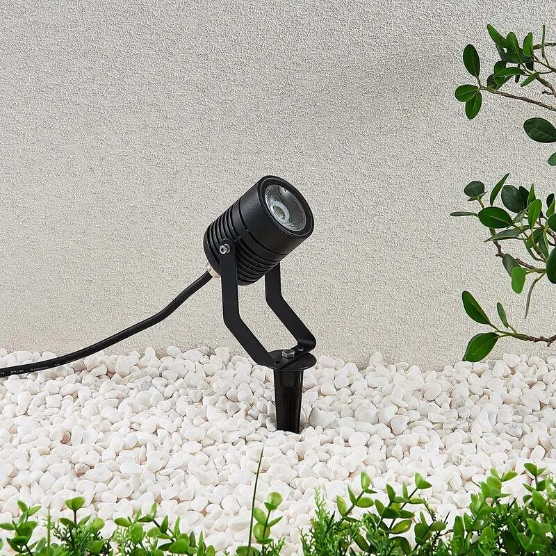 B-Ware Lindby LED-Außenstrahler Maris m. Erdspieß Gartenlampe Lampe Leuchte 4W schwarz