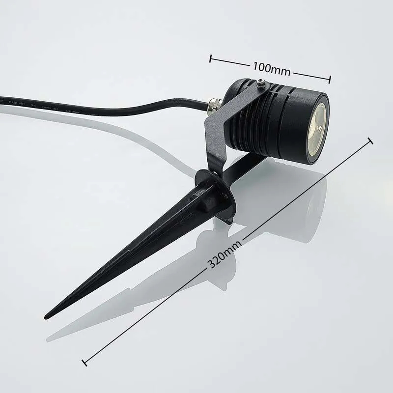 B-Ware Lindby LED-Außenstrahler Maris m. Erdspieß Gartenlampe Lampe Leuchte 4W schwarz