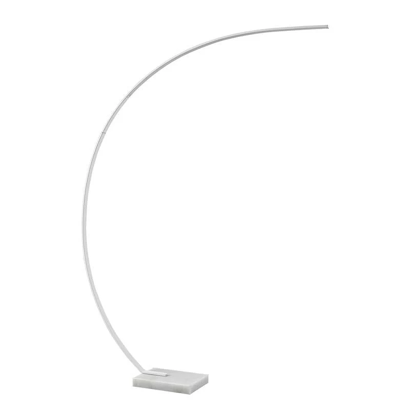 B-Ware Lindby Stehlampe Bogenleuchte LED Kendra weiß Dimmer Marmorfuß Aluminium