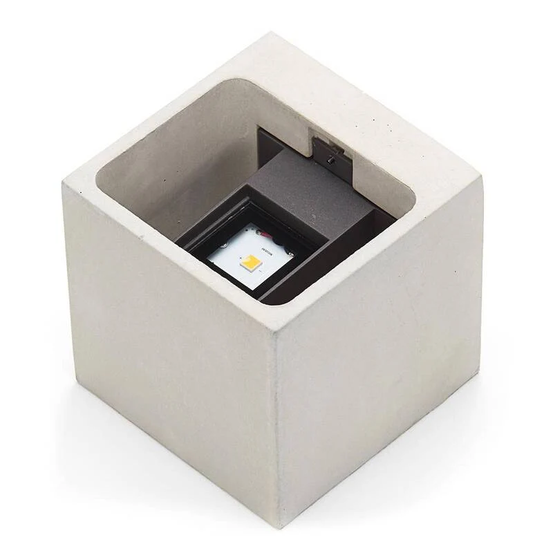 B-Ware Wandleuchte Außenleuchte Lucande LED Lampe Leuchte betongrau Glas warmweiß Riak
