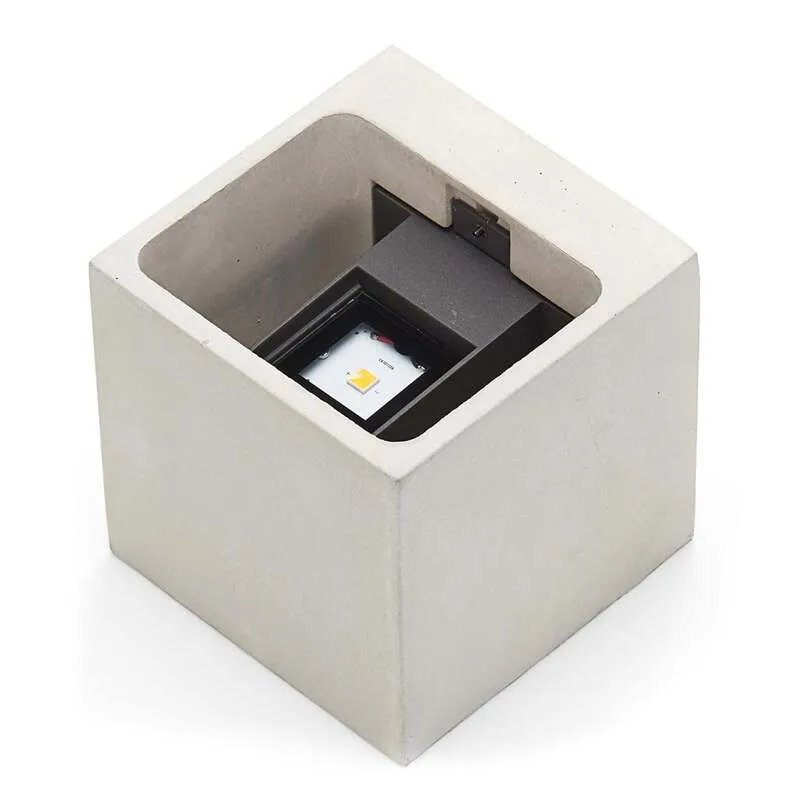 B-Ware Wandleuchte Außenleuchte Lucande LED Lampe Leuchte betongrau Glas warmweiß Riak
