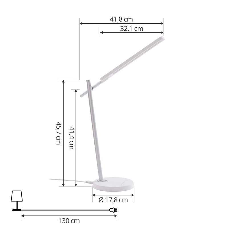 B-Ware Lindby Tischleuchte Valtorin LED Lampe dimmbar höhenverstellbar weiß