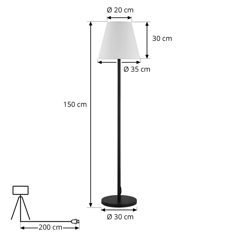 B-Ware Lucande Terrassenleuchte Jaimy LED Gartenlampe Stehleuchte schwarz 150cm IP65