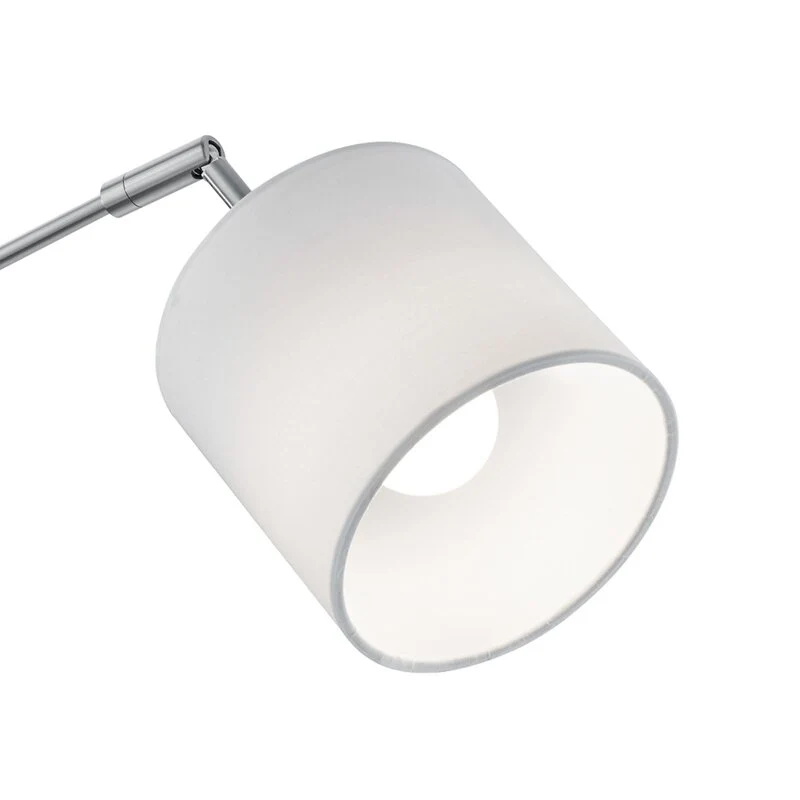 B-Ware Reality Stehlampe Stehleuchte Tommy nickel weiß Stoff Standleuchte H200cm 5-flg