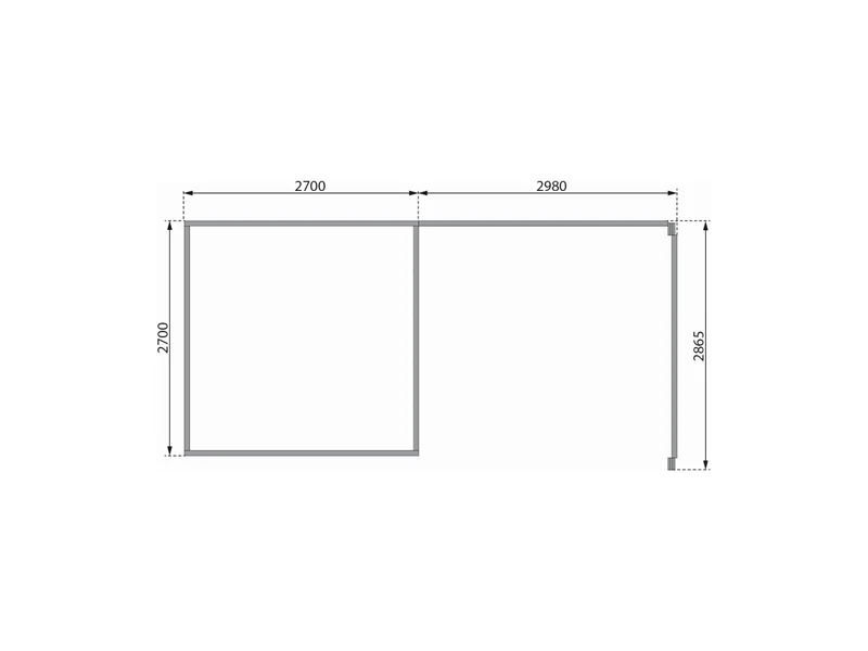 Karibu Gartenhaus Kastorf 6 - terragrau mit Anbaudach 3,2 m und 28 mm Seiten- und Rückwand