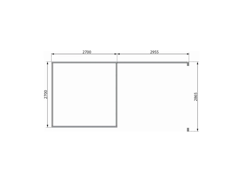 Karibu Gartenhaus Kastorf 6 - terragrau mit Anbaudach 3,2 m und 28 mm Rückwand