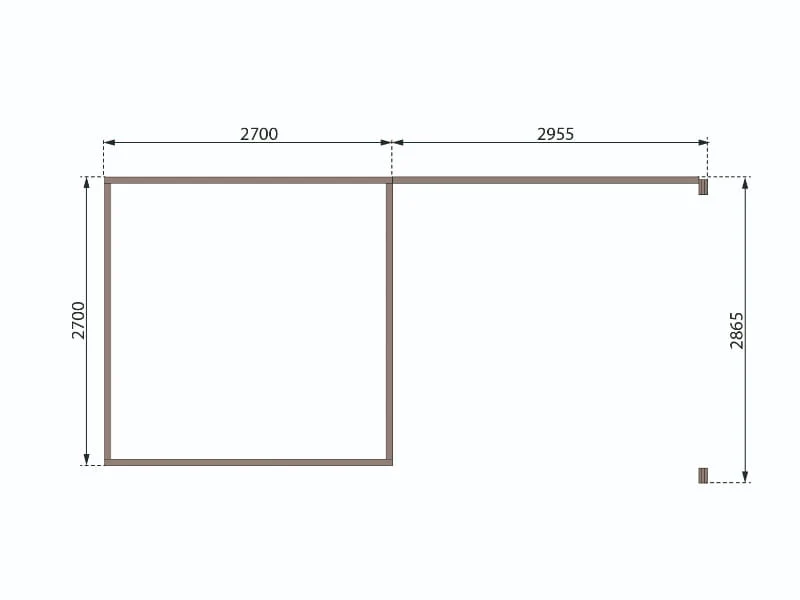 Karibu Gartenhaus Kastorf 6 - natur mit Anbaudach 3,2 m und 28 mm Rückwand
