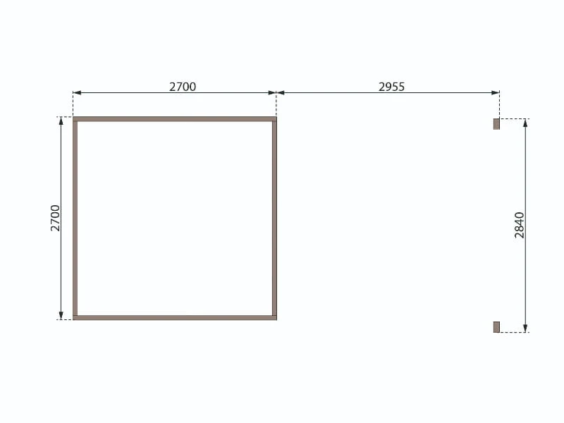 Karibu Gartenhaus Kastorf 6 - 28 mm natur mit Anbaudach 3,2 m